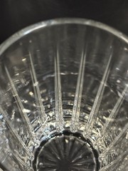 Set of 6 Heavy Cut Lead Crystal Highball Glasses Paneled Tumblers Starburst Base