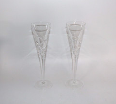 Miller Rogaska Crystal Heart Champagne Flutes. Reed & Barton 10 3/4″