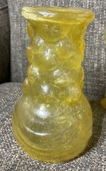 3 Goblets Bubble Glass Grape Motif Glasses Mid Century MCM