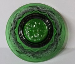 Anchor Hocking Custard Cup – Forest Green Sandwich Pattern