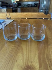 CRISA CLEAR GLASS 12 oz Lowball Drinking Glasses Set Of 3