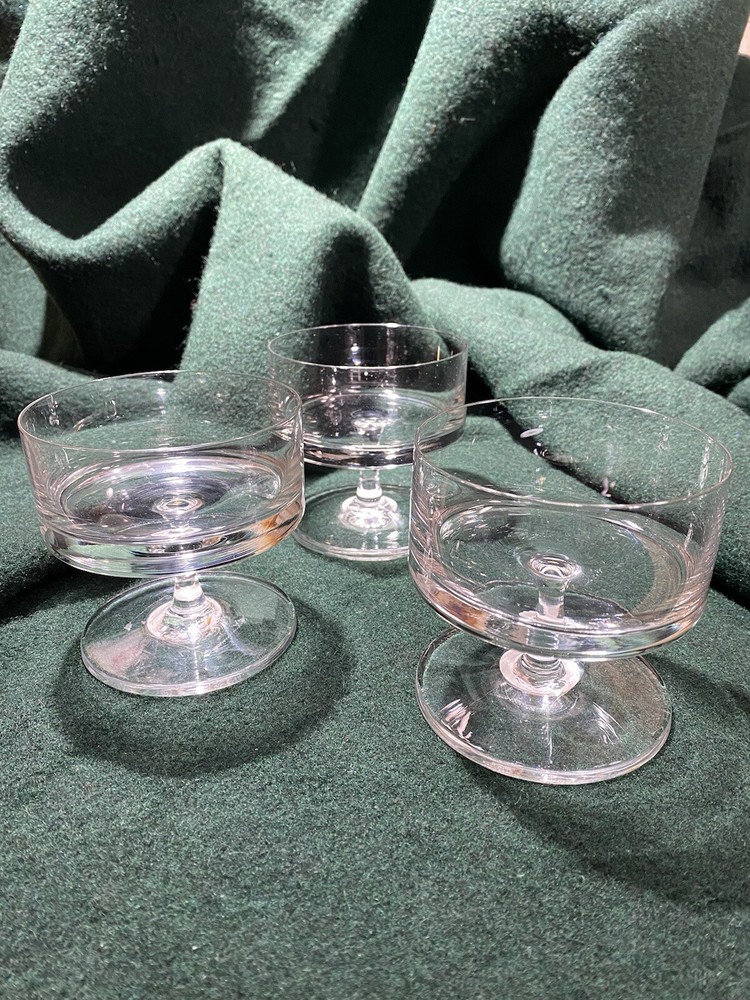 MCM Liquor/ Brandy Stem Glasses Short Cylinder Set Of 3