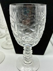 8 Rock Sharpe Ridgeway Water Goblets 6 1/4” Tall Clear Crystal Glass Draped