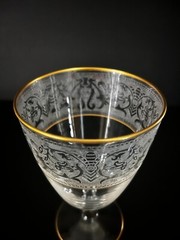Vintage Glastonbury Lotus Brocade Gold Etched Stem ICED TEA GLASS (3 available)