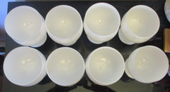 Set 8 Block Portugal Glass 4-1/2″ Water Goblets Capers Pattern Opaque White