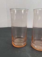 Vintage Glass Cup Libbey Connoisseur Pink Peach 5.25″ Tumbler 12oz Drinkware Use