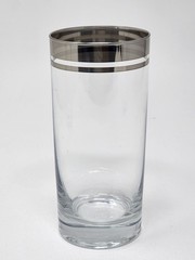 Platinum Rim Tumbler Glass, Double Band
