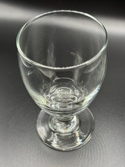 Set of 2 Libbey Vintage Clear Glass Footed Water Goblets Cursive L Logo Base
