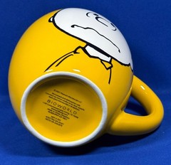CHARLIE BROWN Ceramic Mug GOOD GRIEF! BioWorld PEANUTS Yellow 20oz. EXC COND