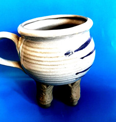 Muddy Waters Western Cowboy Texas Boot Gray Coffee Ceramic Cup Pottery 1985 New