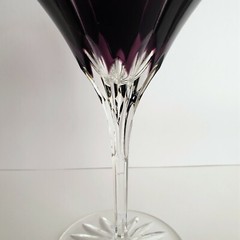 Vtg Castille Albinka Purple Martini Glass AJKA Cut To Clear Crystal Replacement