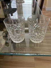 (2) Waterford Crystal LISMORE 4 ⅜” Double Old Fashioned Glasses: EUC