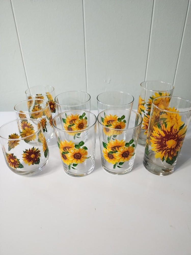 9 Royal Norfolk Sunflower Glasses