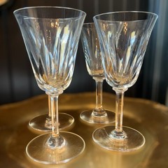 St Louis Cerdagne French Crystal wine water goblet 6 1/4″ stem Signed Set of 4