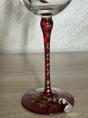 Pier 1 Hand Painted Floral Designe Gold Leaf Glass Water Goblet Set Of 7 Glasse