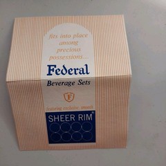 Vtg Federal Glassware Madrid Lowball Rocks Old Fashioned Glass Set Of 6 NOS