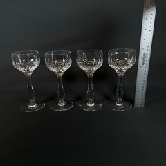 Lot of 4 Stuart Carlingford England Cut Crystal Glass Hock Glasses 7″