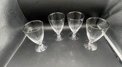 4 Fostoria Wedding Ring #6051 ½ Platinum Trim Footed Iced Tea Tumbler(s)