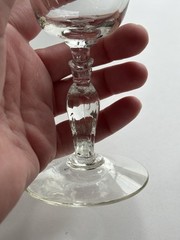 Vintage Tuxedo Penguin Stem Art Nouveau Glass Wine Manhattan Cordial Set Of 2