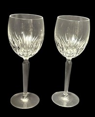 Pair of Waterford Wynnewood Crystal Wine Glasses 8″