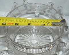 Set of 6 Wine Glasses W/ Glass Caddy Bowl Ruby Red Clear & Optic Stemmed