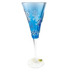 Curtis Sig Waterford Crystal SNOWFLAKE Wishes GOODWILL Blue Champagne Flute 2013