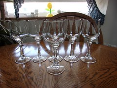 Wine Blown Wafer Stem Princess House Princeton Crystal Blown – Set of 6