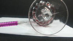 Victoria, Greensburg Glass Co, Goblet, Ruby Stain w/ Engraving, EAPG, c1892