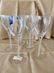 stuart Iona Air twist never used set of 6 wine/Goblet Rare find about 9″ tall
