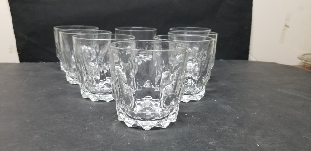 8 ARCOROC FRANCE ARCTIC OLD FASHION ROCKS GLASSES 3 3/8″