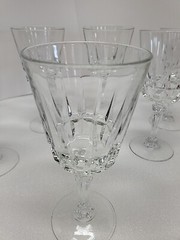 7 VNTG Lady Victoria France Crystal Stemware Chantelle Wine Glasses Goblet 7.5″