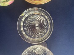 3 Mid-Century Modern Fostoria pressed glass water goblets COLONY c.1938-82