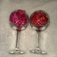 Waterford Crystal Millenium Collection Peace Wine Toasting Goblet 8” Set Of 2