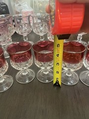 Kings Crown Ruby Red Flash Thumbprint Cranberry 27 Pc Set