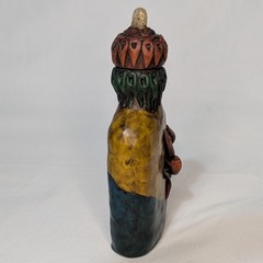 Handcrafted Fantasy Potion Bottle Flask Resin Art Quartz Crystal Finial 6.5 in