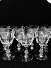 Vintage Tiffin-Franciscan Mirage Cut Crystal Water Goblets Set of 7