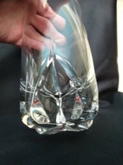Orrefors Scandinavian Crystal EXCESS 16oz Flat Tumbler Indented (X) Base EUC