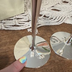 Lenox True Love Champagne Flutes Pair Toasting Glasses Silver Plated NEW *Read*