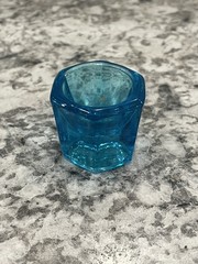 Mosser Salt Cellar / Salt Dip Hexagon Shaped, Blue, Vintage