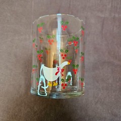 4 CHD Anchor Hocking Christmas Goose Holly Berries Rocks Lowball Glasses 1984