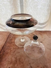 Dorothy Thorpe Glass Apothecary Jar Good Band Candy Dish MCM