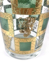 West Virginia Glass Henry VIII Rampant Lion Cocktail Shaker 1960 9″ Green No Lid