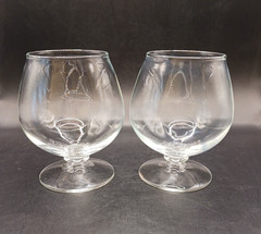 Vintage Footed Cognac Brandy Snifter Wafer Stem 4-1/2″ Tall