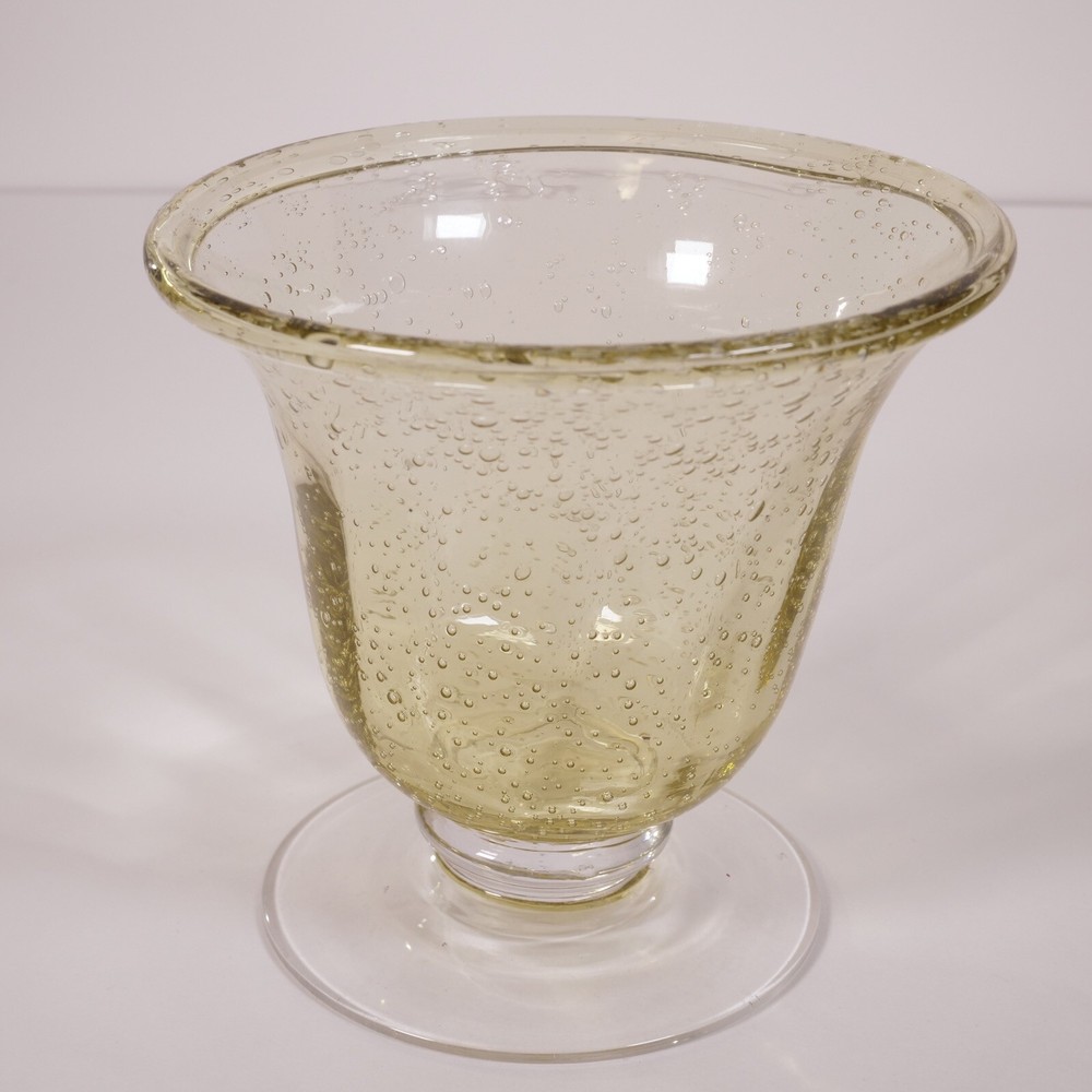 Yellow Depression glass NO. 2 3 1/4″ Footed Tumbler Juice Glass