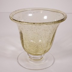 Yellow Depression glass NO. 2 3 1/4″ Footed Tumbler Juice Glass
