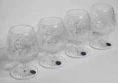 Waterford Crystal Lismore Brandy Snifter Glasses Set of 4 Ireland 5″