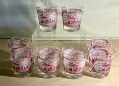 8 Royal China Pink Memory Lane 3 3/8″ 6 oz. Glass Old Fashioneds