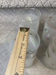 Set Of 4 Pfaltzgraff Naturewood Frosted Drinking Glasses/Tumblers. 3″W x 6¼»H.