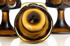 4 Goblets Noritake Spotlight Walnut Brown Water VTG 9 Ounce Bar Glass