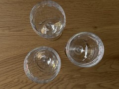 Vintage French Floral Wine Glasses Set of 3